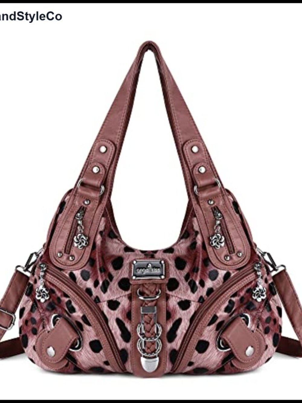 Washed PU Leather Hobo Satchel Convertible Shoulder Bag Large Daily Purse